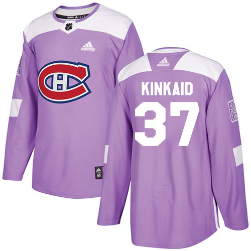 Adidas Montreal Canadiens #37 Keith Kinkaid Purple Authentic Fights Cancer Stitched Youth NHL Jersey